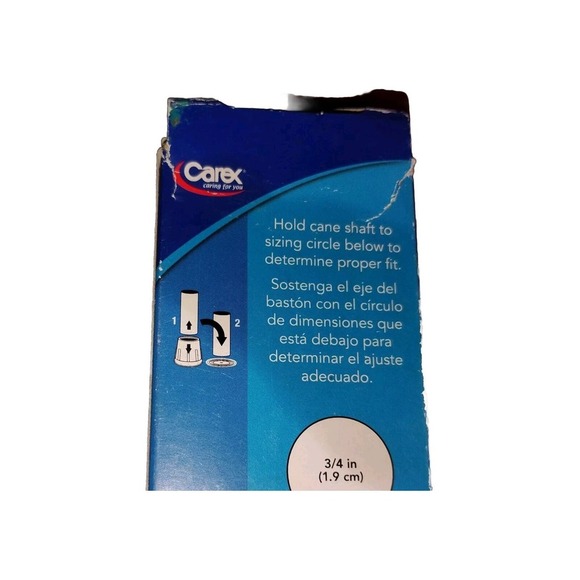 Carex Gray Cane Tips 2 pack Fits All Standard Canes & Crutches 3/4" NEW in Box - Picture 5 of 5